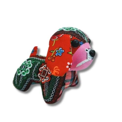 Dog Made Of Brocade Fabric