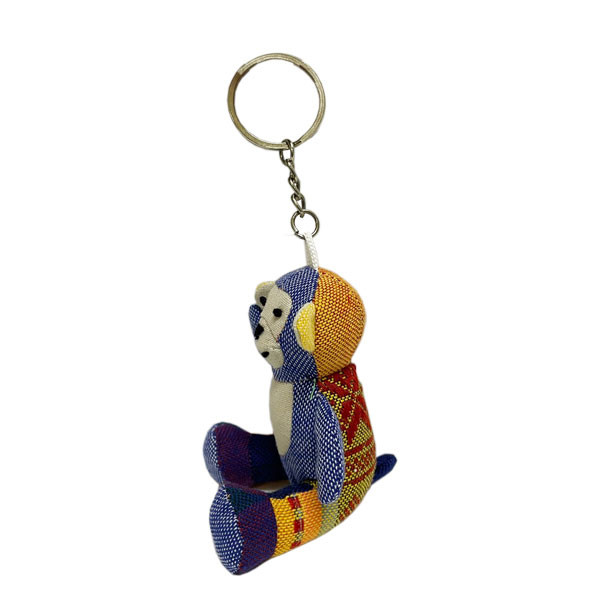 Monkey Keychain Made Of Brocade Fabric