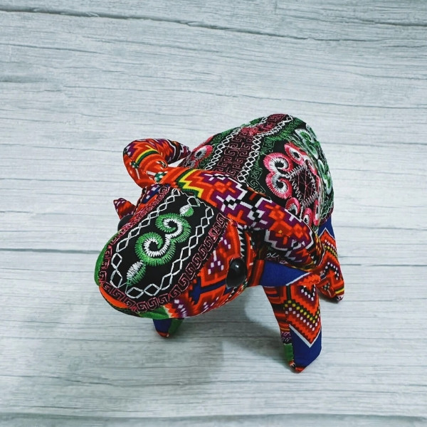 Water Buffalo Made Of Brocade Fabric