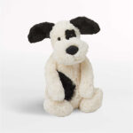 Bashful Black and Cream Puppy Kids Stuffed Animal